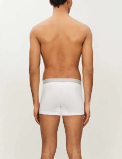 HANRO Pack Of Two Cotton Essentials Stretch-cotton Trunks 9 HANRO Pack Of Two Cotton Essentials Stretch-cotton Trunks -Gentlemen Style Shop 102 1000262 73078 WHITEGREY ALT02