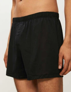 HANRO Sporty Regular-fit Cotton Boxers -Gentlemen Style Shop 102 1000262 73505199 BLACK ALT03