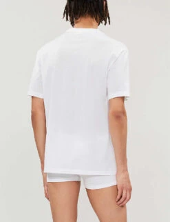 HANRO Cotton Sporty Cotton-jersey T-shirt -Gentlemen Style Shop 102 1000262 73511 WHITE ALT02