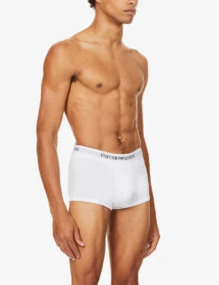 Emporio Armani Slim-fit Stretch-cotton Trunks Pack Of Three 10 Emporio Armani Slim-fit Stretch-cotton Trunks Pack Of Three -Gentlemen Style Shop 102 3002168 CC72211161016510 WHITE ALT02