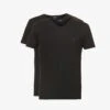 Emporio Armani Pack Of Two V-neck Cotton-jersey T-shirts -Gentlemen Style Shop 102 3002168 CC72211164807320 BLACK M