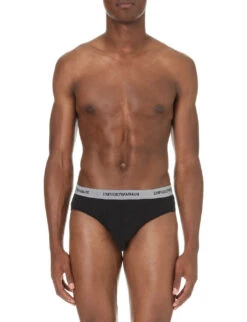 Emporio Armani Pack Of Two Slim-fit Stretch-cotton Briefs 11 Emporio Armani Pack Of Two Slim-fit Stretch-cotton Briefs -Gentlemen Style Shop 102 3004825 CC71711132103320 BLACKGREY ALT03