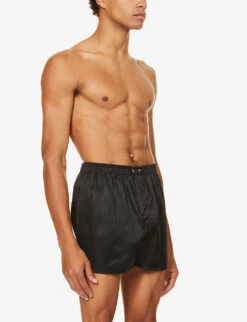 Woburn Regular-fit Silk Boxers -Gentlemen Style Shop 102 89001966 6000WOBU008BLABLACK BLACK ALT02