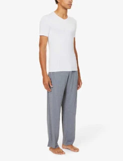 V-neck Modal T-shirt -Gentlemen Style Shop 102 89001966 8027ALEX001WHI WHITE ALT01