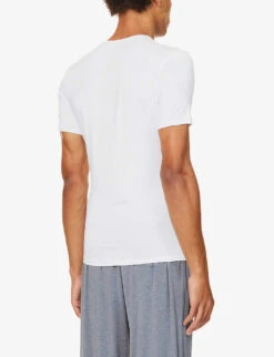 V-neck Modal T-shirt -Gentlemen Style Shop 102 89001966 8027ALEX001WHI WHITE ALT03