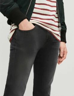 7 For All Mankind Slimmy Luxe Performance Plus Slim-fit Jeans -Gentlemen Style Shop 1043 3005683 JSMSA240BB WASHEDBLACK ALT03