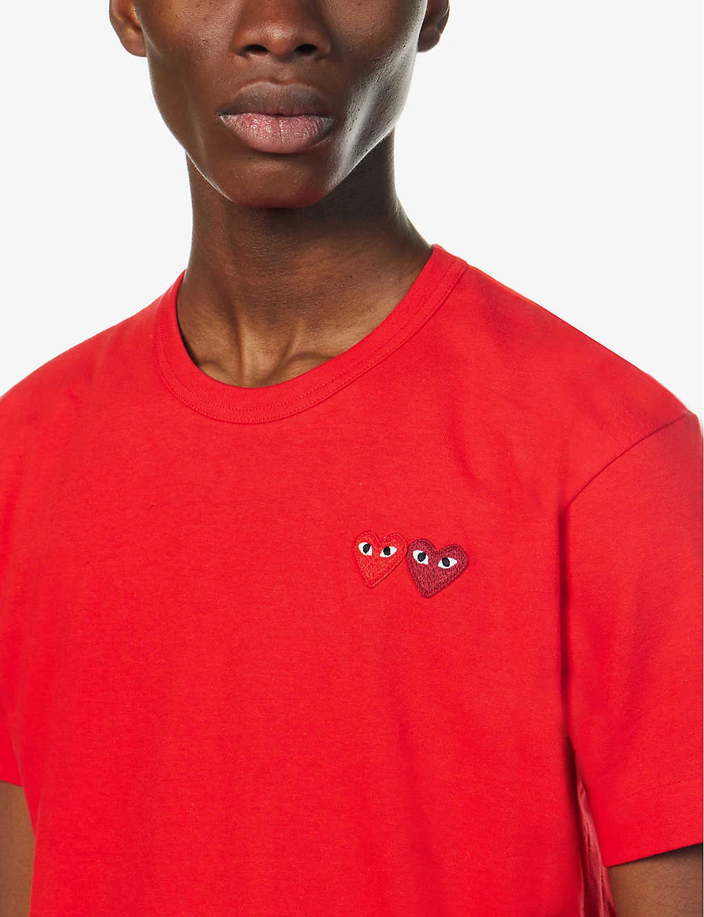 Comme Des Garçons Play Double Small Heart-appliquéd Cotton-jersey T-shirt 8 Comme Des Garçons Play Double Small Heart-appliquéd Cotton-jersey T-shirt - Image 6