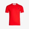 Comme Des Garçons Play Double Small Heart-appliquéd Cotton-jersey T-shirt -Gentlemen Style Shop 1124 2000022 P1T226 RED ALT10