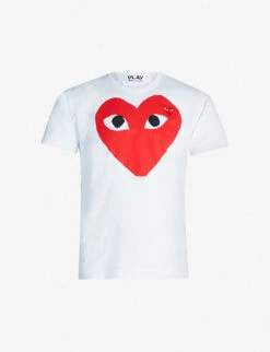 Comme Des Garçons Play Heart Logo Cotton-jersey T-shirt