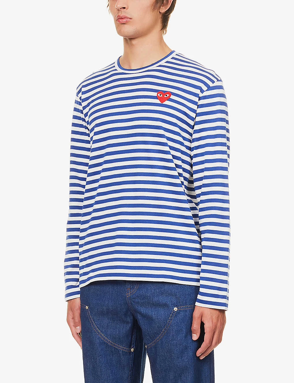 Comme Des Garçons Play Striped Cotton-jersey Top 6 Comme Des Garçons Play Striped Cotton-jersey Top - Image 4