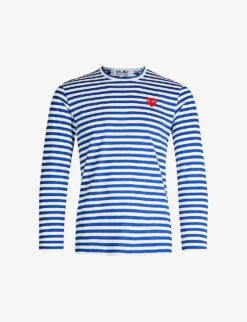 Comme Des Garçons Play Striped Cotton-jersey Top