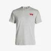 Comme Des Garçons Play Heart-embroidered Cotton-jersey T-shirt -Gentlemen Style Shop 343 2000022 P1T226 GREY ALT10