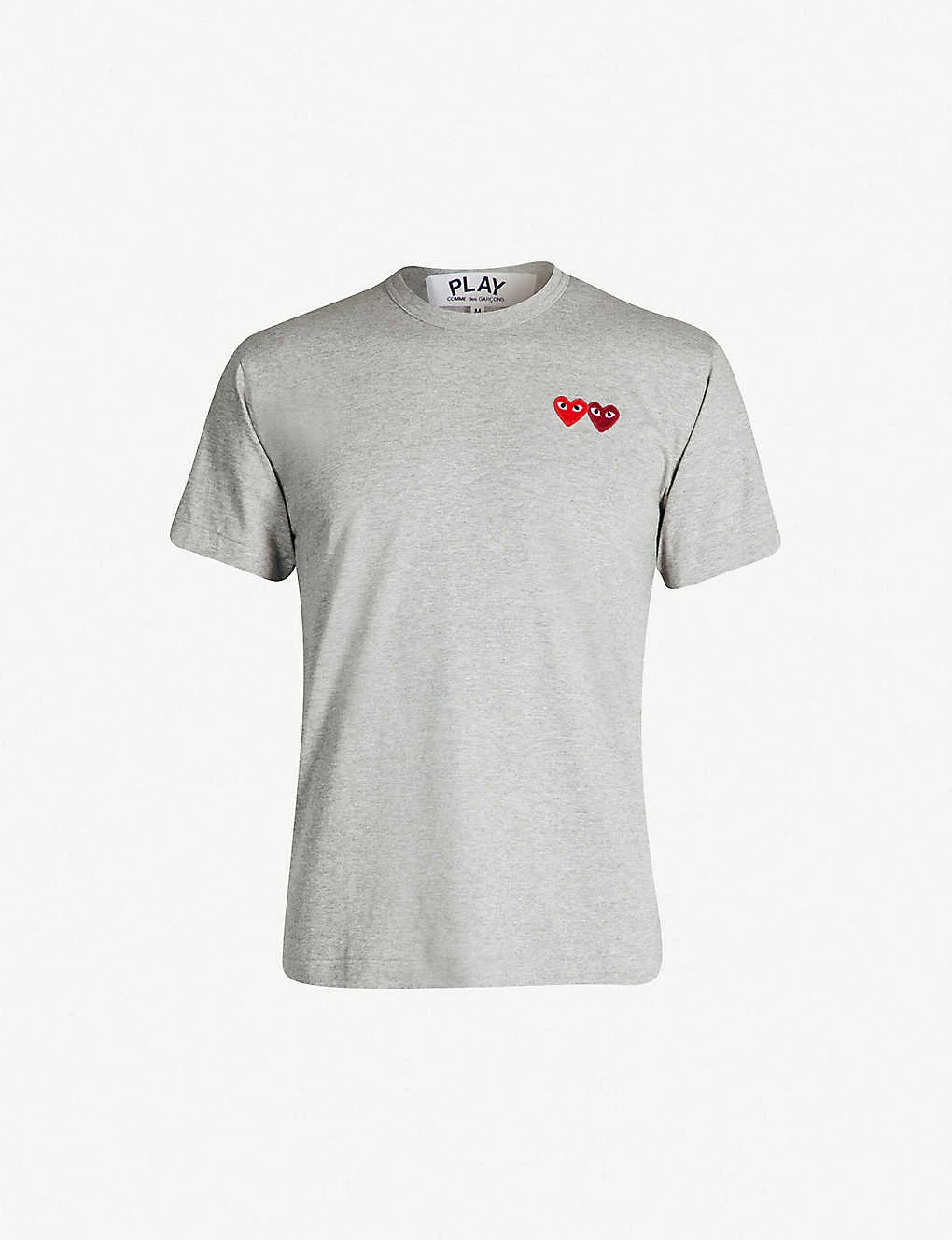 Comme Des Garçons Play Heart-embroidered Cotton-jersey T-shirt 3 Comme Des Garçons Play Heart-embroidered Cotton-jersey T-shirt