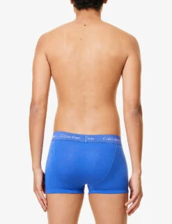 Calvin Klein Cotton Stretch Low-rise Cotton Trunks Pack Of Three 7 Calvin Klein Cotton Stretch Low-rise Cotton Trunks Pack Of Three -Gentlemen Style Shop 431 3003262 0000U2664G4KU BLUEBLACKBLUE ALT02