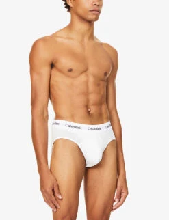 Calvin Klein Pack Of Three Cotton Stretch Regular-fit Stretch-cotton Briefs -Gentlemen Style Shop 431 3003262 U2661G100 WHITE ALT02