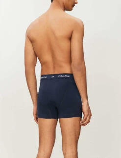 Calvin Klein Pack Of Three Modern Essentials Classic-fit Stretch-cotton Trunks -Gentlemen Style Shop 431 3003262 U2662G BLUEBLACKCOBALT ALT02