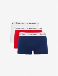 Calvin Klein Cotton Stretch Pack Of Three Low-rise Stretch-cotton Trunks