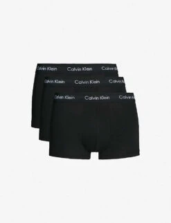 Calvin Klein Pack Of Three Classic-fit Stretch-cotton Trunks