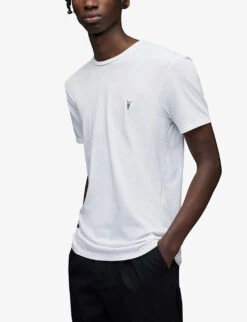 AllSaints Tonic Crewneck Cotton-jersey T-shirt -Gentlemen Style Shop 948 10136 MD109E OPTICWHITE ALT02