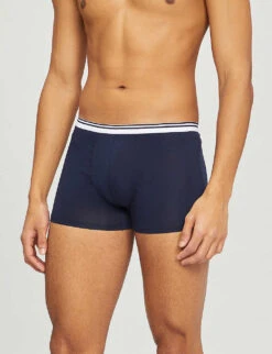 Pure Comfort Classic-fit Stretch-cotton Trunks -Gentlemen Style Shop R00021821 NAVY ALT02