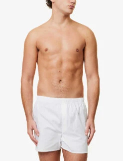 Sunspel Classic Cotton Boxer Shorts -Gentlemen Style Shop R00053509 WHITE ALT01