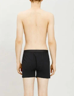 Sunspel Elasticated Slim-fit Cotton Boxers -Gentlemen Style Shop R00053584 BLACK ALT01