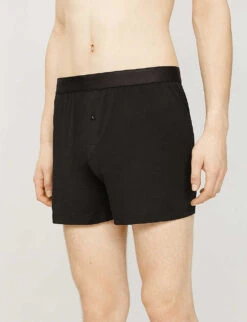 Sunspel Elasticated Slim-fit Cotton Boxers -Gentlemen Style Shop R00053584 BLACK ALT02