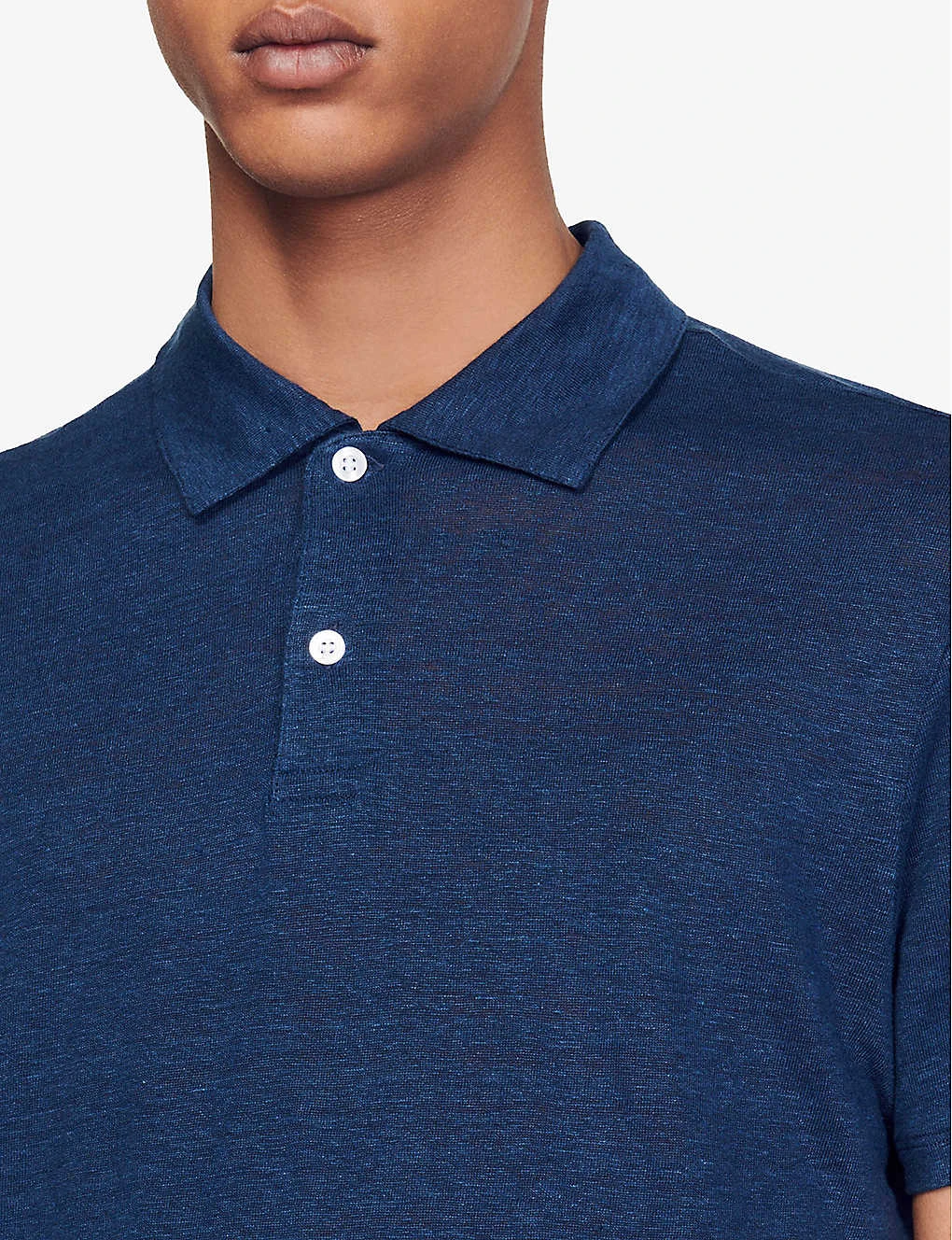 Sandro Beach Marled Regular-fit Linen Polo Shirt 7 Sandro Beach Marled Regular-fit Linen Polo Shirt - Image 5