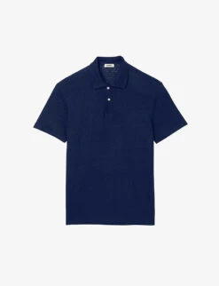 Sandro Beach Marled Regular-fit Linen Polo Shirt