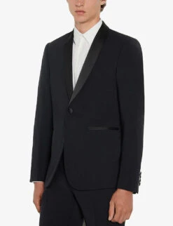 Sandro Shawl-collar Wool Tuxedo Jacket 10 Sandro Shawl-collar Wool Tuxedo Jacket -Gentlemen Style Shop R00059578 NAVYBLUE ALT02