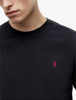 AllSaints Brace Cotton-jersey T-shirt -Gentlemen Style Shop R00089572 WASHEDBLACK ALT04