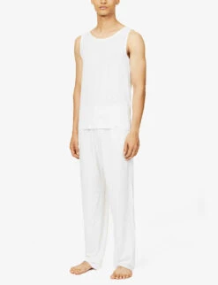 HANRO Natural Function Stretch-jersey Vest -Gentlemen Style Shop R00103166 WHITE ALT01