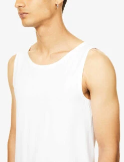 HANRO Natural Function Stretch-jersey Vest -Gentlemen Style Shop R00103166 WHITE ALT03