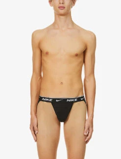 Nike Logo-print Stretch-cotton Jockstraps Pack Of Three 9 Nike Logo-print Stretch-cotton Jockstraps Pack Of Three -Gentlemen Style Shop R03652215 BLACK ALT02