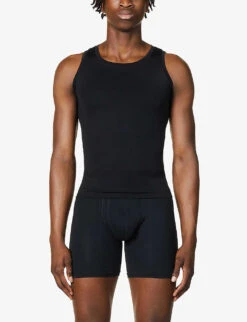 Spanx Ultra-Sculpt Seamless Stretch-jersey Tank Top 9 Spanx Ultra-Sculpt Seamless Stretch-jersey Tank Top -Gentlemen Style Shop R03699084 BLACK ALT02