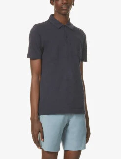 Sunspel Riviera Cotton-piqué Polo Shirt -Gentlemen Style Shop R03756503 NAVY ALT02