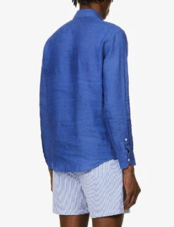 Antonio Regular-fit Cutaway-collar Linen Shirt -Gentlemen Style Shop R03766975 NAVY ALT03