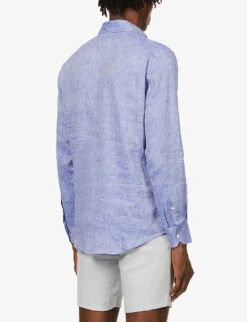 Antonio Regular-fit Cutaway-collar Linen Shirt 10 Antonio Regular-fit Cutaway-collar Linen Shirt -Gentlemen Style Shop R03766976 MELANGEBLUE ALT03