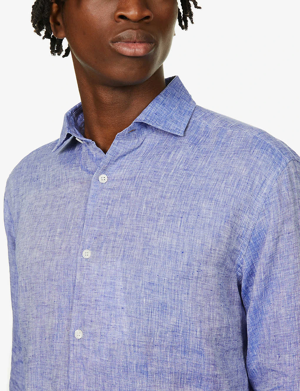 Antonio Regular-fit Cutaway-collar Linen Shirt 7 Antonio Regular-fit Cutaway-collar Linen Shirt - Image 5