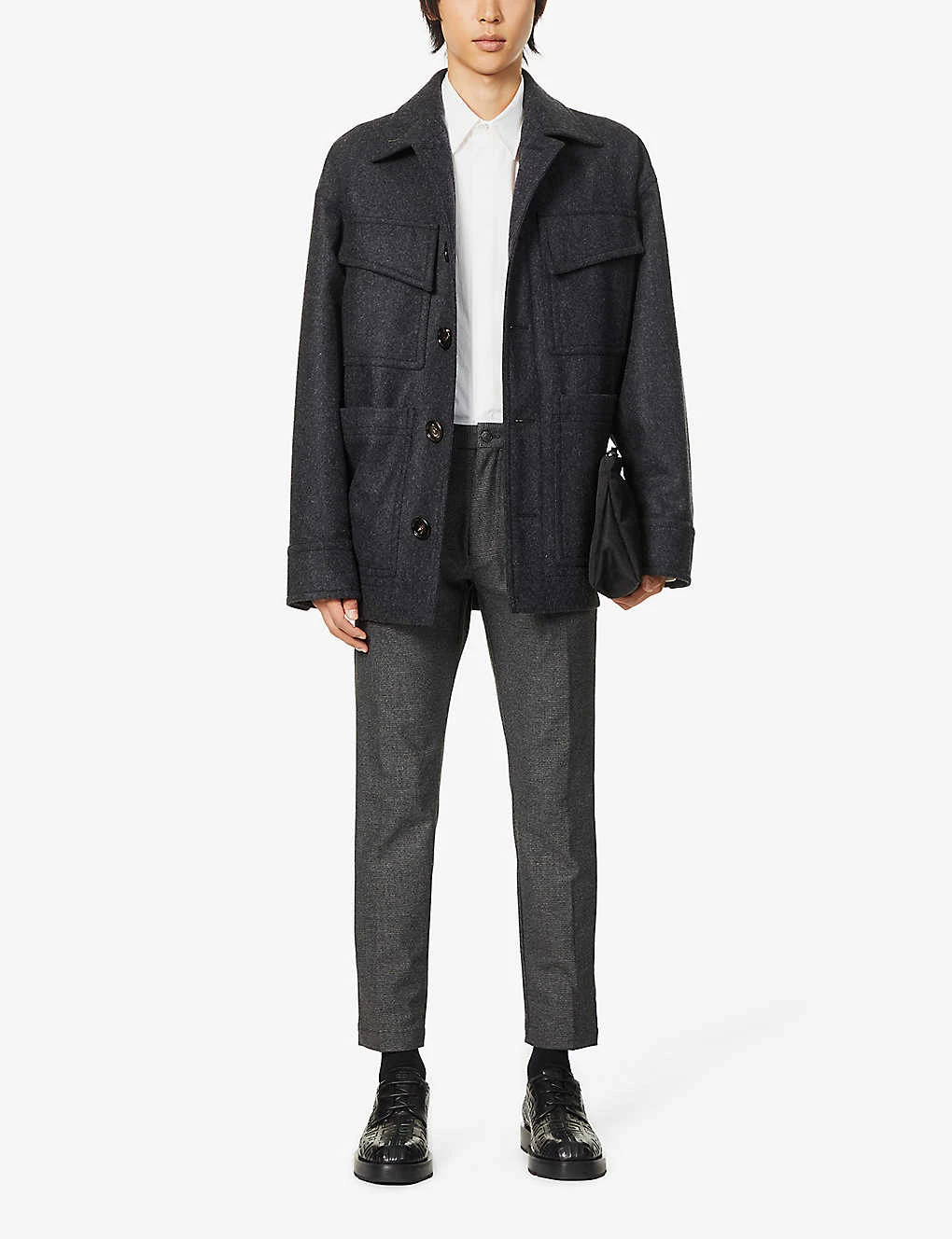 Hugo Chain-embellished Tapered Gabardine Trousers 4 Hugo Chain-embellished Tapered Gabardine Trousers - Image 2