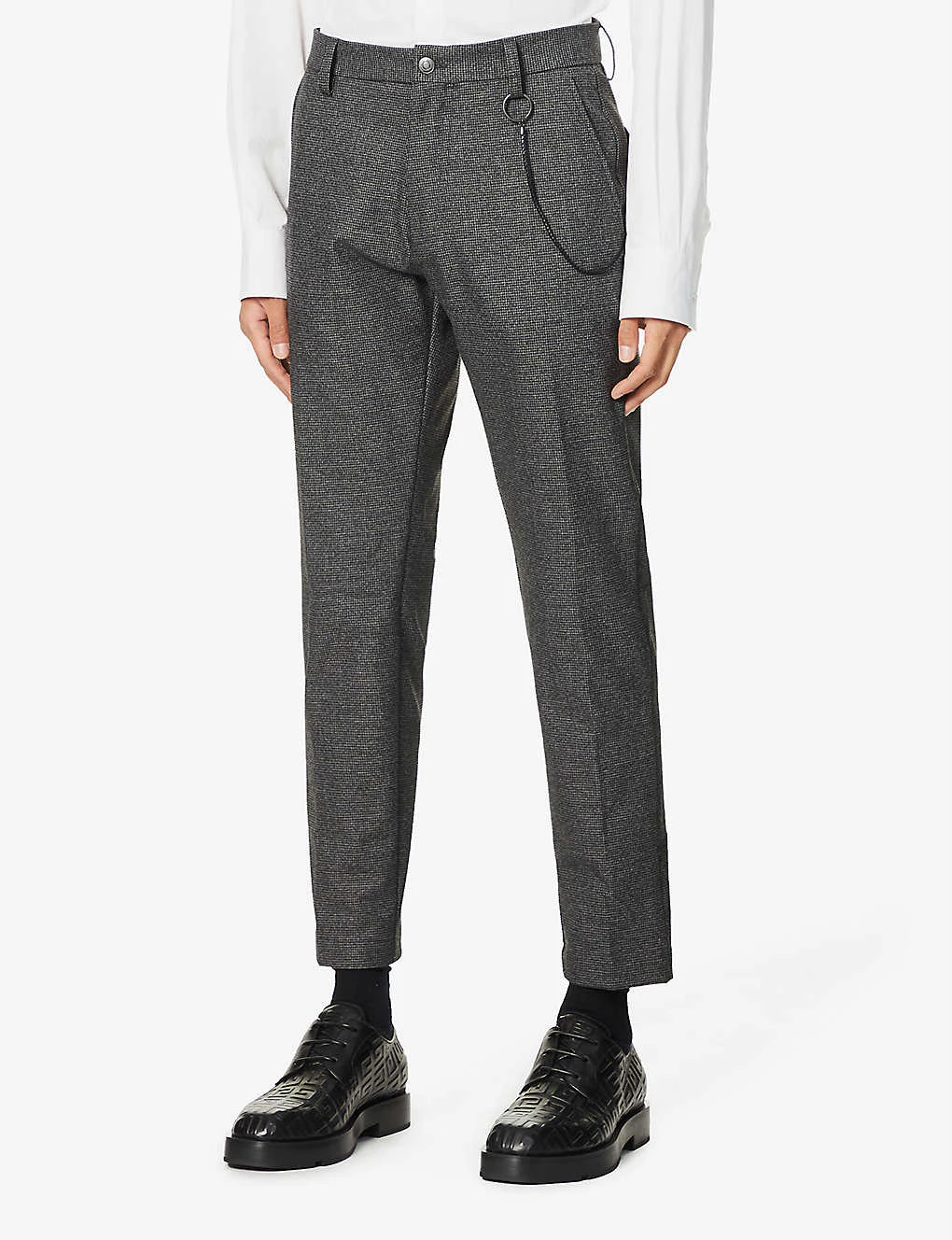 Hugo Chain-embellished Tapered Gabardine Trousers 5 Hugo Chain-embellished Tapered Gabardine Trousers - Image 3