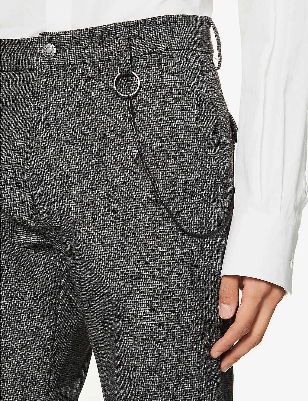 Hugo Chain-embellished Tapered Gabardine Trousers 7 Hugo Chain-embellished Tapered Gabardine Trousers - Image 5
