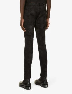 Hugo Snakeskin-print Stretch-denim Jeans -Gentlemen Style Shop R03788664 BLACK ALT03