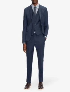 Ted Baker Sinjws Slim-fit Wool-blend Waistcoat -Gentlemen Style Shop R03788856 DKBLUE ALT03