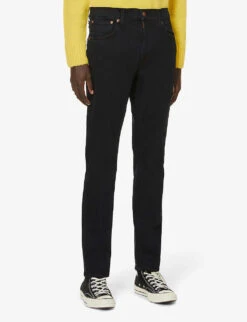 Nudie Jeans Lean Dean Slim-fit Tapered Stretch-denim Jeans 10 Nudie Jeans Lean Dean Slim-fit Tapered Stretch-denim Jeans -Gentlemen Style Shop R03802052 BLACKSKIES ALT02