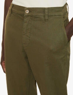 Nudie Jeans Easy Alvin Regular-fit Organic Stretch-cotton Trousers -Gentlemen Style Shop R03802056 OLIVE ALT04