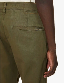 Nudie Jeans Easy Alvin Regular-fit Organic Stretch-cotton Trousers -Gentlemen Style Shop R03802056 OLIVE ALT05