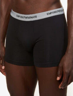 Emporio Armani Pack Of Two Logo-embellished Stretch-cotton Boxers 9 Emporio Armani Pack Of Two Logo-embellished Stretch-cotton Boxers -Gentlemen Style Shop R03804552 NEROGRIGIO ALT03