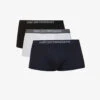 Emporio Armani Logo-print Stretch-cotton Trunks Pack Of Three 2 Emporio Armani Logo-print Stretch-cotton Trunks Pack Of Three -Gentlemen Style Shop R03804556 MARINEGRGMELNERO M