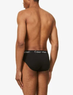Calvin Klein Branded-waistband Pack Of Three Stretch-cotton Briefs 8 Calvin Klein Branded-waistband Pack Of Three Stretch-cotton Briefs -Gentlemen Style Shop R03813819 BLACK ALT02